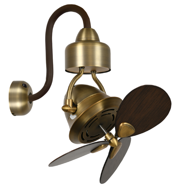 Picture of LUFT Havana Type-1 15" Antique Brass Walnut Luxury Wall Fan