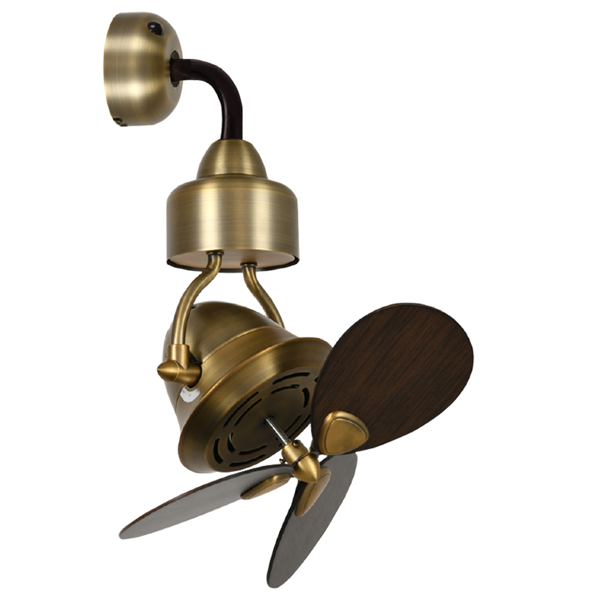 Picture of LUFT Havana Type-2 15" Antique Brass Walnut Luxury Wall Fan
