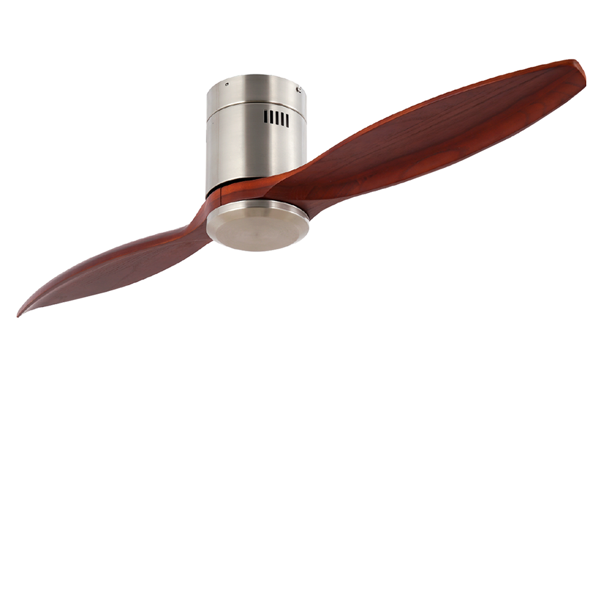 Picture of LUFT Monza II Hugger 46" Brushed Chrome Walnut Luxury Ceiling Fan