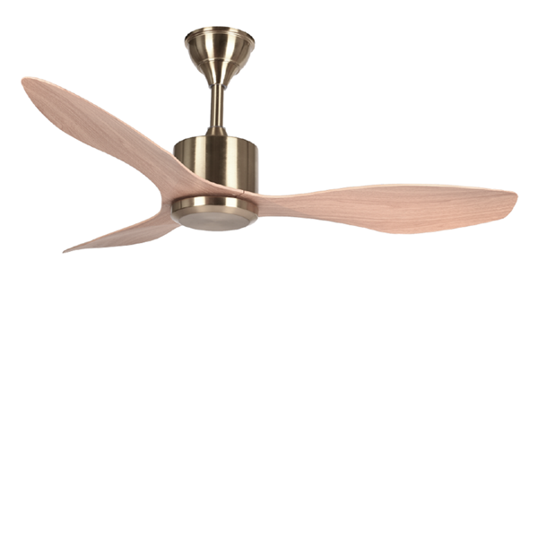 Picture of LUFT Citron II 48” Antique Brass Teak Luxury Ceiling Fan