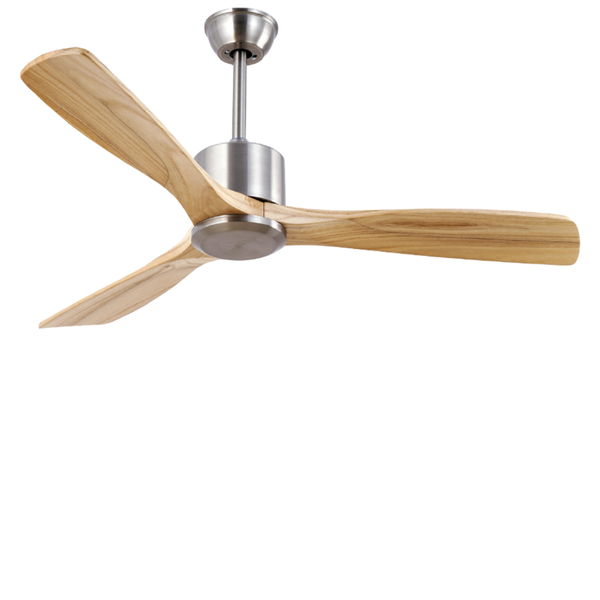 Picture of LUFT Testarossa II 52" Brushed Chrome Teak Luxury Ceiling Fan