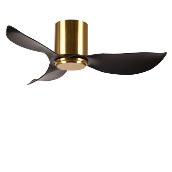 Picture of LUFT Swank II Hugger 56" Antique Brass Black Luxury Ceiling Fan
