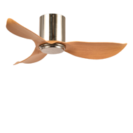 Show details for LUFT Swank II Hugger 36" Brushed Chrome Teak Luxury Ceiling Fan Picture of LUFT Swank II Hugger 36" Brushed Chrome Teak Luxury Ceiling Fan