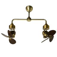 Show details for Luft Havana Twin 37" Antique Brass Walnut Luxury Ceiling Fan Picture of Luft Havana Twin 37" Antique Brass Walnut Luxury Ceiling Fan