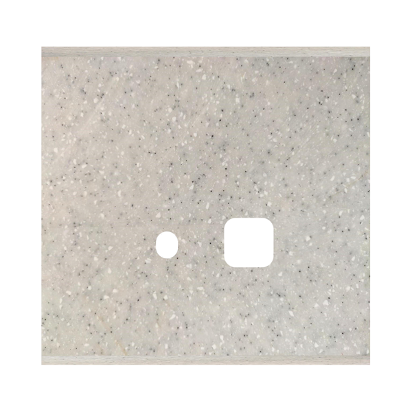 Picture of Norisys TG9 TM142.10 2M Size Plate With 1 Hole + 1M Window Sparkle White Solid Marble Cover Plates With Frames