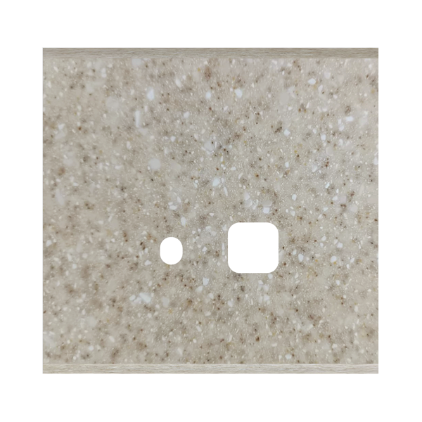 Picture of Norisys TG9 TM142.11 2M Size Plate With 1 Hole + 1M Window Terra Beige Solid Marble Cover Plates With Frames