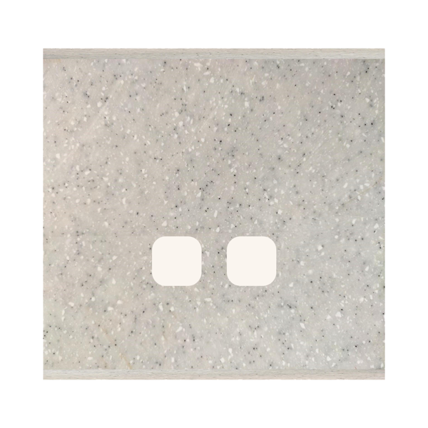 Picture of Norisys TG9 TM132.10 2M Size Plate With 2 Window Sparkle White Solid Marble Cover Plates With Frames