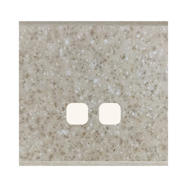Picture of Norisys TG9 TM132.11 2M Size Plate With 2 Window Terra Beige Solid Marble Cover Plates With Frames
