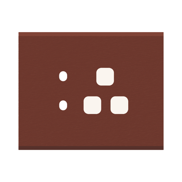 Picture of Norisys TG9 TA133.14 3M Size Plate With 2 Holes + 1 Socket Window Dark Bronze Solid Aluminium Cover Plates With Frames