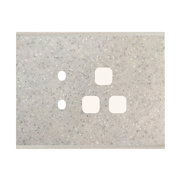 Picture of Norisys TG9 TM133.10 3M Size Plate With 2 Holes + 1 Socket Window Sparkle White Solid Marble Cover Plates With Frames