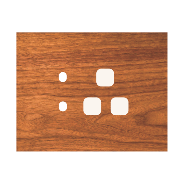 Picture of Norisys TG9 TW133.29 3M Size Plate With 2 Holes + 1 Socket Window Walnut Solid Wood Cover Plates With Frames