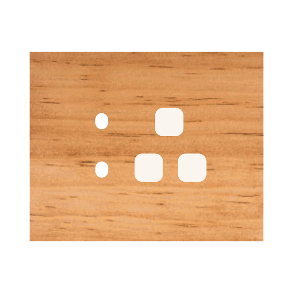 Picture of Norisys TG9 TW133.07 3M Size Plate With 2 Holes + 1 Socket Window Pinewood Solid Wood Cover Plates With Frames