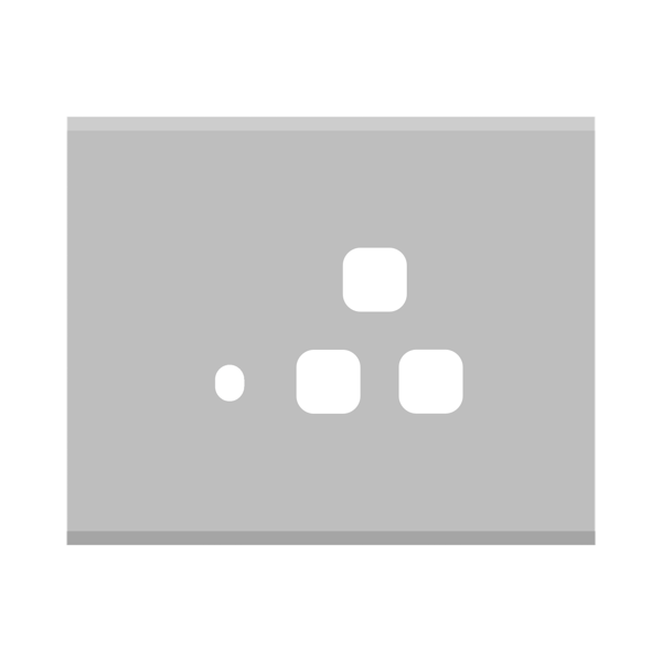 Picture of Norisys TG9 TA143.04 3M Size Plate With 1 Hole + 1 Socket Window Natural Solid Aluminium Cover Plates With Frames