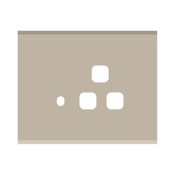 Picture of Norisys TG9 TG143.18 3M Size Plate With 1 Hole + 1 Socket Window Smoked Silver Solid Glass Cover Plates With Frames