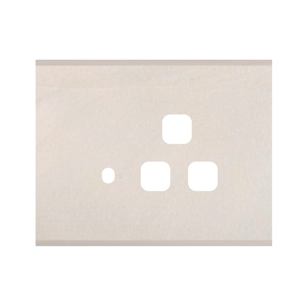 Picture of Norisys TG9 TM143.12 3M Size Plate With 1 Hole + 1 Socket Window Salt White Solid Marble Cover Plates With Frames