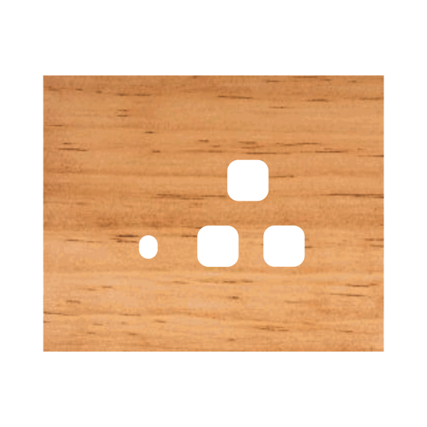 Picture of Norisys TG9 TW143.07 3M Size Plate With 1 Hole + 1 Socket Window Pinewood Solid Wood Cover Plates With Frames