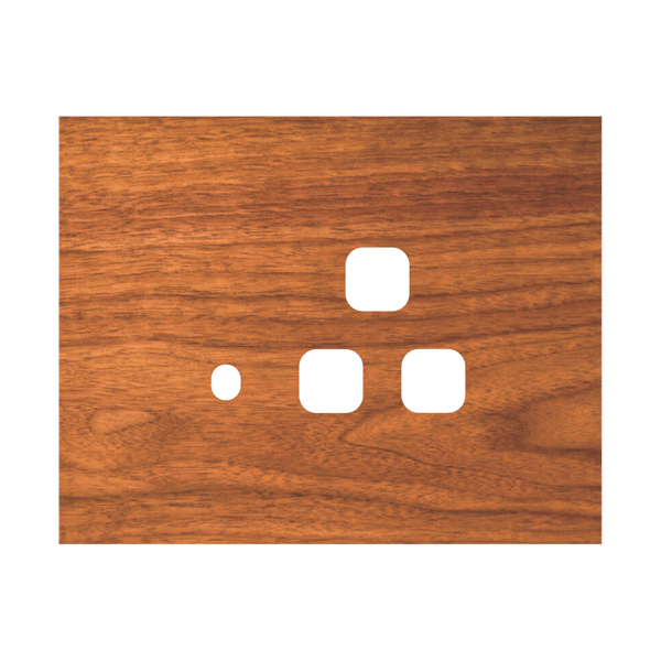 Picture of Norisys TG9 TW143.29 3M Size Plate With 1 Hole + 1 Socket Window Walnut Solid Wood Cover Plates With Frames