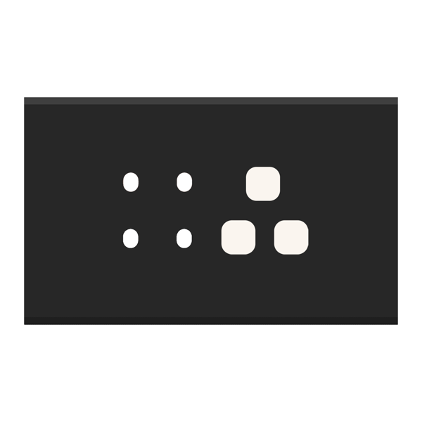 Picture of Norisys TG9 TA114.05 4M Size Plate With 4 Holes + 1 Socket Window Black Solid Aluminium Cover Plates With Frames