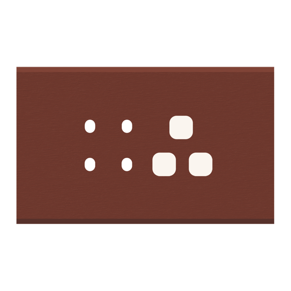 Picture of Norisys TG9 TA114.14 4M Size Plate With 4 Holes + 1 Socket Window Dark Bronze Solid Aluminium Cover Plates With Frames