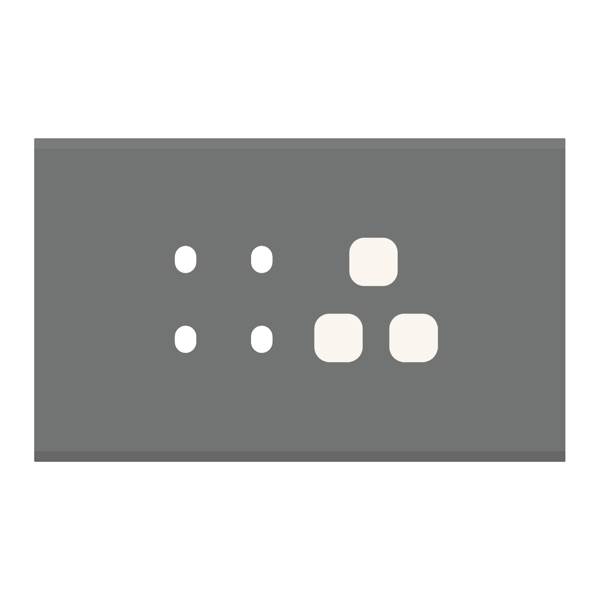 Picture of Norisys TG9 TG114.09 4M Size Plate With 4 Holes + 1 Socket Window Metal Gray Solid Glass Cover Plates With Frames