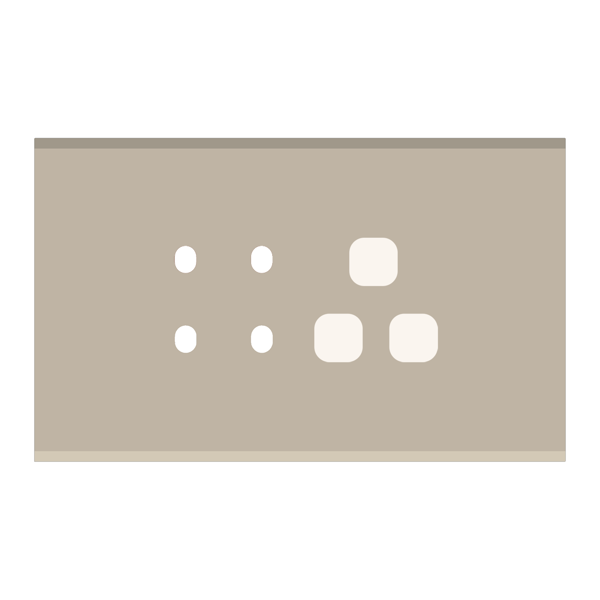 Picture of Norisys TG9 TG114.18 4M Size Plate With 4 Holes + 1 Socket Window Smoked Silver Solid Glass Cover Plates With Frames