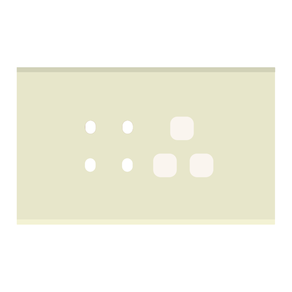 Picture of Norisys TG9 TG114.38 4M Size Plate With 4 Holes + 1 Socket Window Ultra White Solid Glass Cover Plates With Frames