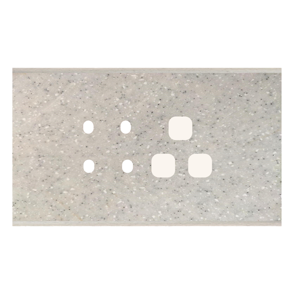 Picture of Norisys TG9 TM114.10 4M Size Plate With 4 Holes + 1 Socket Window Sparkle White Solid Marble Cover Plates With Frames