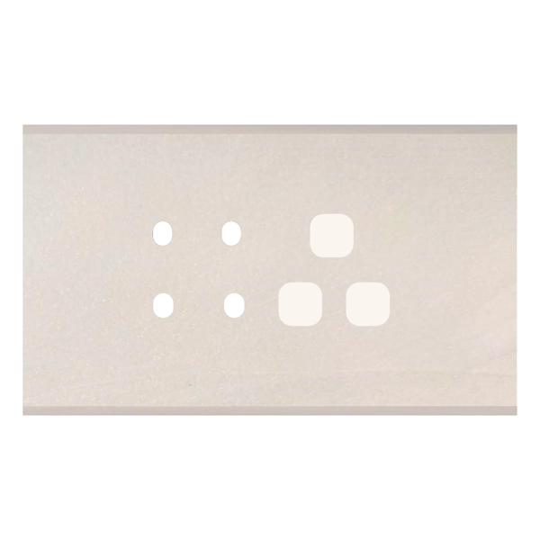 Picture of Norisys TG9 TM114.12 4M Size Plate With 4 Holes + 1 Socket Window Salt White Solid Marble Cover Plates With Frames