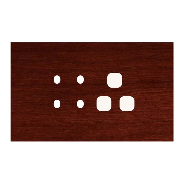 Picture of Norisys TG9 TW114.06 4M Size Plate With 4 Holes + 1 Socket Window Dark Mahogany Solid Wood Cover Plates With Frames