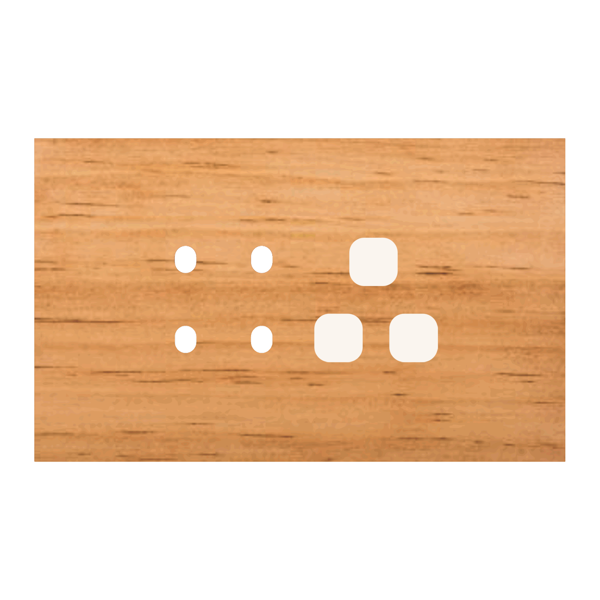 Picture of Norisys TG9 TW114.07 4M Size Plate With 4 Holes + 1 Socket Window Pinewood Solid Wood Cover Plates With Frames