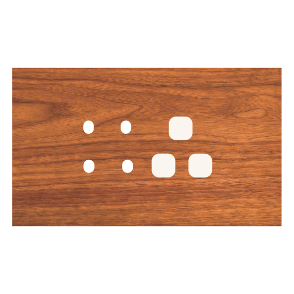 Picture of Norisys TG9 TW114.29 4M Size Plate With 4 Holes + 1 Socket Window Walnut Solid Wood Cover Plates With Frames