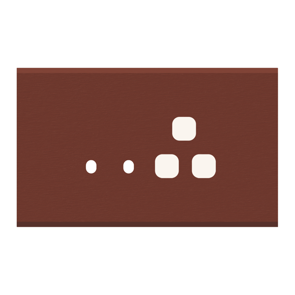 Picture of Norisys TG9 TA144.14 4M Size Plate With 2 Holes + 1 Socket Window Dark Bronze Solid Aluminium Cover Plates With Frames