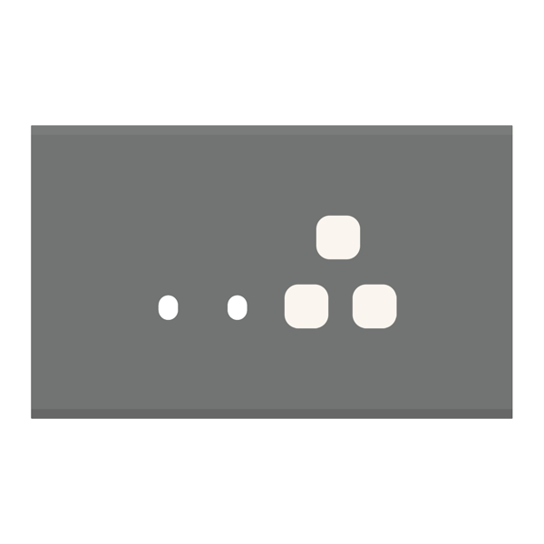 Picture of Norisys TG9 TG144.09 4M Size Plate With 2 Holes + 1 Socket Window Metal Gray Solid Glass Cover Plates With Frames