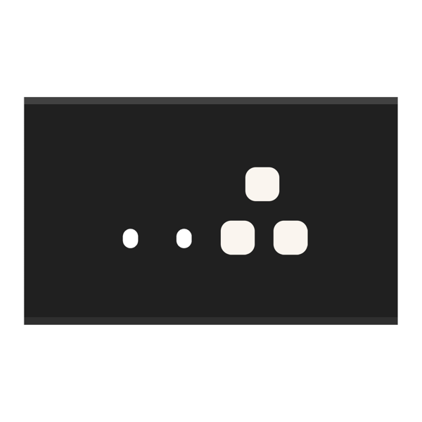 Picture of Norisys TG9 TG144.19 4M Size Plate With 2 Holes + 1 Socket Window Solid Black Solid Glass Cover Plates With Frames