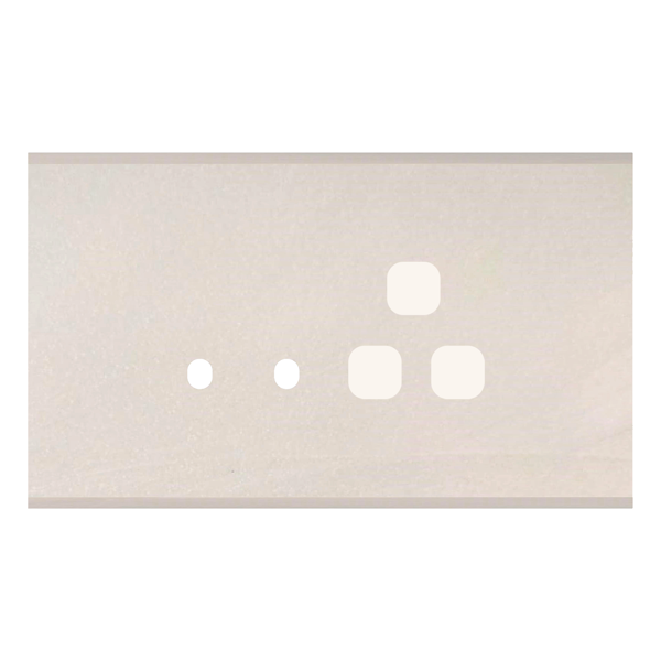 Picture of Norisys TG9 TM144.12 4M Size Plate With 2 Holes + 1 Socket Window Salt White Solid Marble Cover Plates With Frames