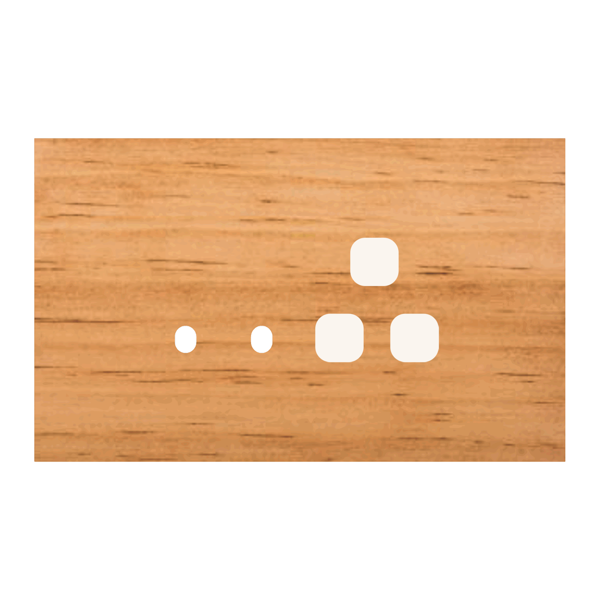 Picture of Norisys TG9 TW144.07 4M Size Plate With 2 Holes + 1 Socket Window Pinewood Solid Wood Cover Plates With Frames