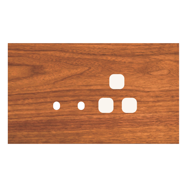 Picture of Norisys TG9 TW144.29 4M Size Plate With 2 Holes + 1 Socket Window Walnut Solid Wood Cover Plates With Frames