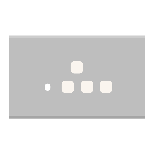 Picture of Norisys TG9 TA134.04 4M Size Plate With 1 Hole + 1 Socket Window + 1 Window Natural Solid Aluminium Cover Plates With Frames