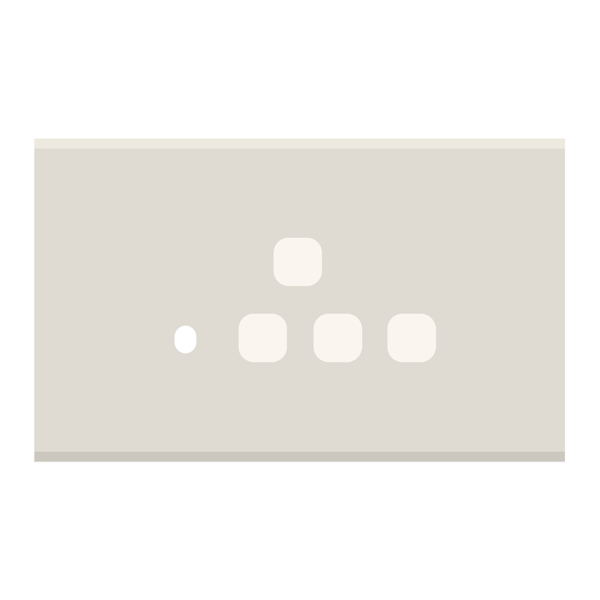 Picture of Norisys TG9 TG134.08 4M Size Plate With 1 Hole + 1 Socket Window + 1 Window Ice White Solid Glass Cover Plates With Frames