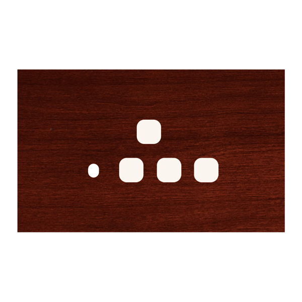 Picture of Norisys TG9 TW134.06 4M Size Plate With 1 Hole + 1 Socket Window + 1 Window Dark Mahogany Solid Wood Cover Plates With Frames