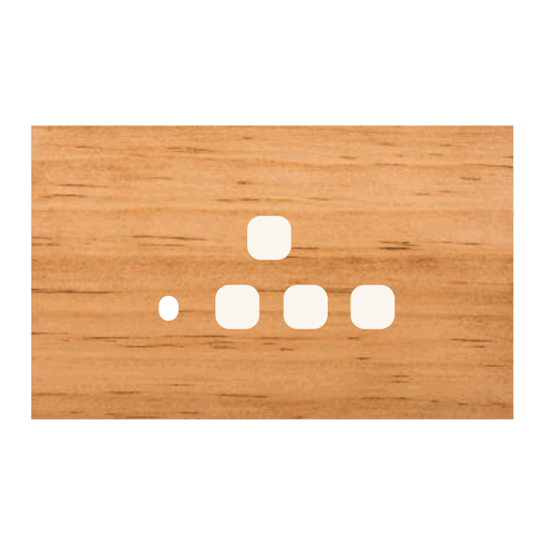 Picture of Norisys TG9 TW134.07 4M Size Plate With 1 Hole + 1 Socket Window + 1 Window Pinewood Solid Wood Cover Plates With Frames