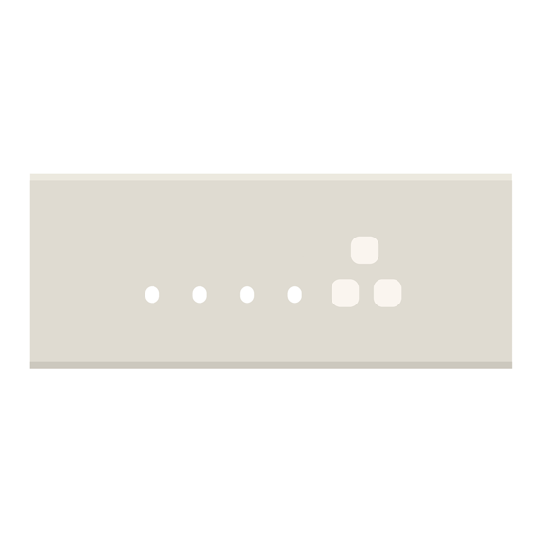 Picture of Norisys TG9 TG116.08 6M Size Plate With 4 Holes + 1 Socket Window Ice White Solid Glass Cover Plates With Frames