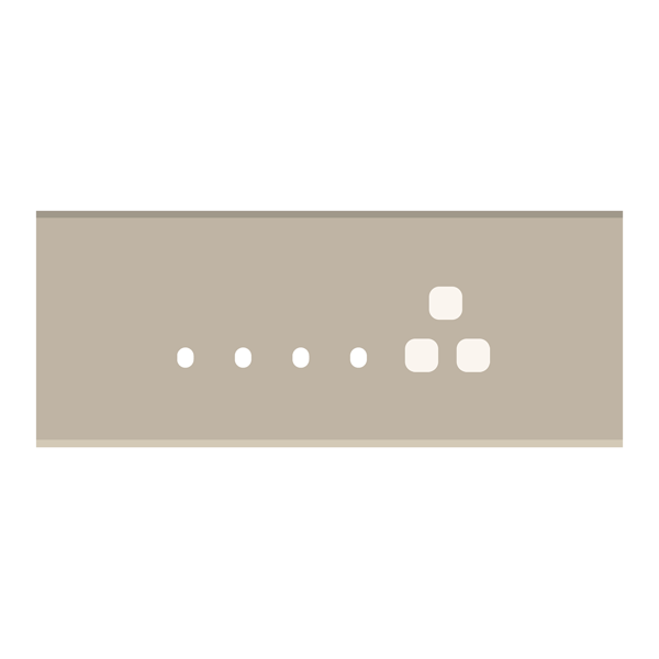 Picture of Norisys TG9 TG116.18 6M Size Plate With 4 Holes + 1 Socket Window Smoked Silver Solid Glass Cover Plates With Frames