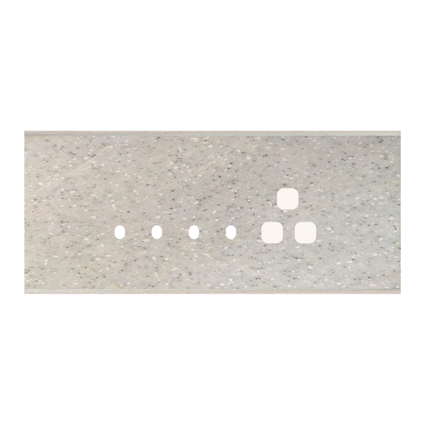 Picture of Norisys TG9 TM116.10 6M Size Plate With 4 Holes + 1 Socket Window Sparkle White Solid Marble Cover Plates With Frames