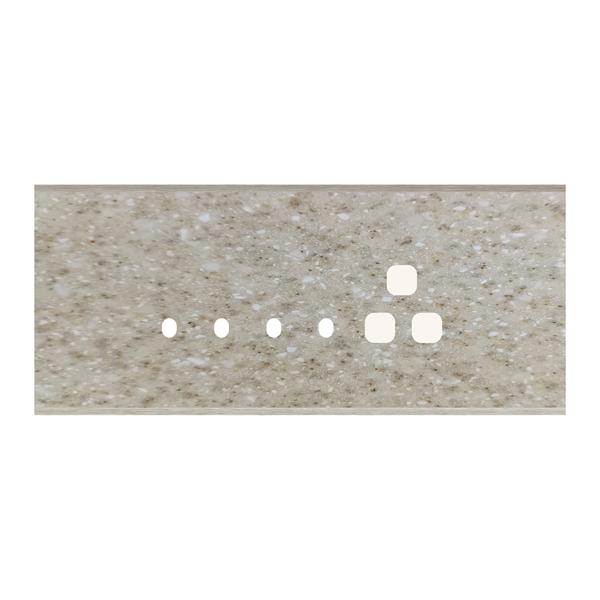 Picture of Norisys TG9 TM116.11 6M Size Plate With 4 Holes + 1 Socket Window Terra Beige Solid Marble Cover Plates With Frames