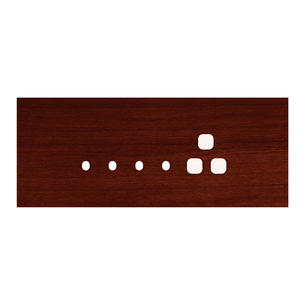 Picture of Norisys TG9 TW116.06 6M Size Plate With 4 Holes + 1 Socket Window Dark Mahogany Solid Wood Cover Plates With Frames
