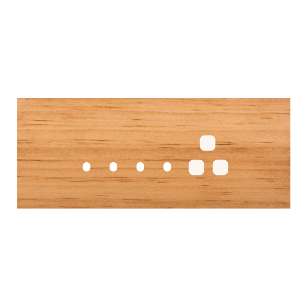 Picture of Norisys TG9 TW116.07 6M Size Plate With 4 Holes + 1 Socket Window Pinewood Solid Wood Cover Plates With Frames