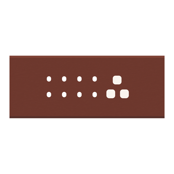 Picture of Norisys TG9 TA126.14 6M Size Plate With 8 Holes + 1 Socket Window Dark Bronze Solid Aluminium Cover Plates With Frames