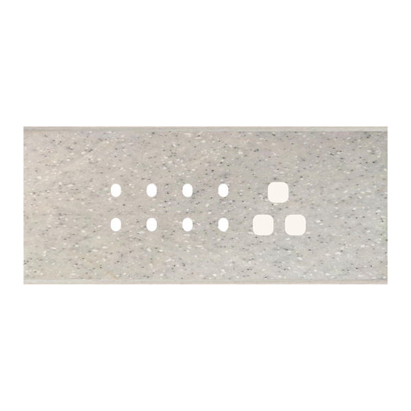 Picture of Norisys TG9 TM126.10 6M Size Plate With 8 Holes + 1 Socket Window Sparkle White Solid Marble Cover Plates With Frames