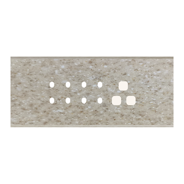 Picture of Norisys TG9 TM126.11 6M Size Plate With 8 Holes + 1 Socket Window Terra Beige Solid Marble Cover Plates With Frames